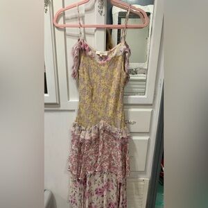Floral Pink and Yellow Dress